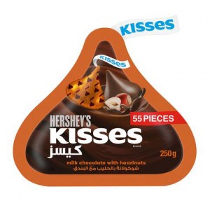 هيرشيز كيسز شوكلاته بالحليب مع بندق 55حبه