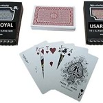 لعبه ورق رويال بلاستيك لون ازرق واحمر