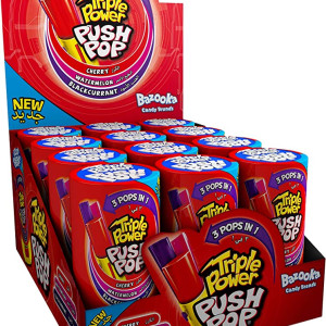 حلاو تريبل بور بوش بوب نكهه كرز وبطيخ وكشمش اسود 34غ 12حبه