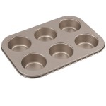 قالب ذهبي للمافين كيك 6 كب غير لاصق